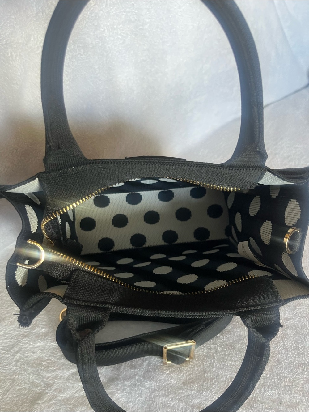 Kate Spade Target Collab Black & White Polka Dot Mini Tote - Picture 6 of 10